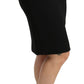 Elegant Black Virgin Wool High-Waist Skirt