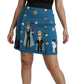 Embellished Blue High Waist Skirt