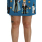 Embellished Blue High Waist Skirt
