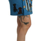 Embellished Blue High Waist Skirt