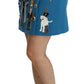 Embellished Blue High Waist Skirt