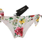 Elegant White Floral Bikini Bottom