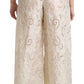 Elegant High Waist Palazzo Cropped Pants