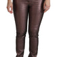 High Waist Slim Fit Metallic Pants