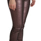 High Waist Slim Fit Metallic Pants