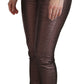 High Waist Slim Fit Metallic Pants