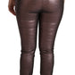High Waist Slim Fit Metallic Pants