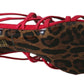Chic Red Suede Gladiator Stilettos
