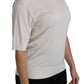 Elegant White Silk Crew Neck Top