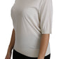 Elegant White Silk Crew Neck Top