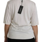 Elegant White Silk Crew Neck Top