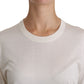 Elegant White Silk Crew Neck Top