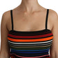 Multicolor Stripe Sleeveless Cotton Tank Top