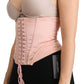 Silk Blend Corset Belt Luxury Top - Pink