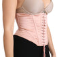 Silk Blend Corset Belt Luxury Top - Pink