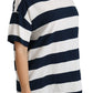 Elegant Striped Viscose Boat Neck Top