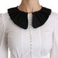 Elegant White Collared Cotton Top