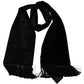 Elegant Black Velvet Cotton Silk Men's Scarf