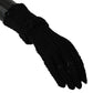 Elegant Black Knitted Mid-Arm Gloves