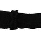Elegant Black Knitted Mid-Arm Gloves