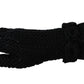 Elegant Black Knitted Mid-Arm Gloves