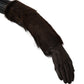 Elegant Elbow Length Leather Gloves