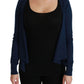 Elegant Blue Cashmere-Silk Cardigan