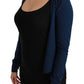 Elegant Blue Cashmere-Silk Cardigan