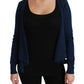 Elegant Blue Cashmere-Silk Cardigan