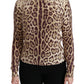 Leopard Cashmere Long Sleeve Blouse Sweater