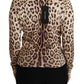 Leopard Cashmere Long Sleeve Blouse Sweater