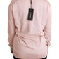 Pink Floral Silk V-Neck Sweater