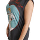 Elegant Gray Cotton Sleeveless Blouse