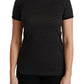 Elegant Black Dotted Cotton Dolce Top