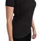 Elegant Black Dotted Cotton Dolce Top