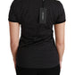 Elegant Black Dotted Cotton Dolce Top