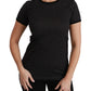 Elegant Black Dotted Cotton Dolce Top