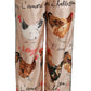 Chic Hen Chicken Print Silk Pants