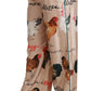 Chic Hen Chicken Print Silk Pants
