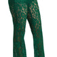 Elegant Green Lace Detailed Pants