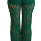 Elegant Green Lace Detailed Pants