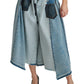 Elegant Mid Waist Wide Leg Denim