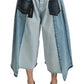 Elegant Mid Waist Wide Leg Denim