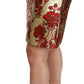 Opulent Gold Floral Jacquard Skirt