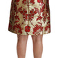 Opulent Gold Floral Jacquard Skirt