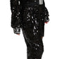 Exquisite Black Jumpsuit Dress with Gold Accents