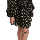 Elegant Black Gold Polka Mini Dress