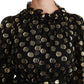 Elegant Black Gold Polka Mini Dress