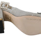 Elegant Shimmering Silver Ankle Strap Sandals