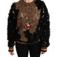 Elegant Leopard Motive Wool Blend Sweater
